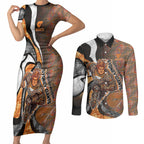 Personalised Greater Western Sydney Giants Couples Matching Short Sleeve Bodycon Dress and Long Sleeve Button Shirt Trippy Psychedelic Abstract Art Mascot Football Fans