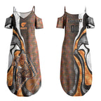 Personalised Greater Western Sydney Giants Couples Matching Summer Maxi Dress and Long Sleeve Button Shirt Trippy Psychedelic Abstract Art Mascot Football Fans