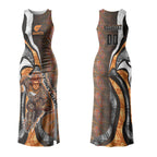 Personalised Greater Western Sydney Giants Couples Matching Tank Maxi Dress and Long Sleeve Button Shirt Trippy Psychedelic Abstract Art Mascot Football Fans