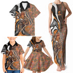 Personalised Greater Western Sydney Giants Family Matching Tank Maxi Dress and Hawaiian Shirt Trippy Psychedelic Abstract Art Mascot Football Fans
