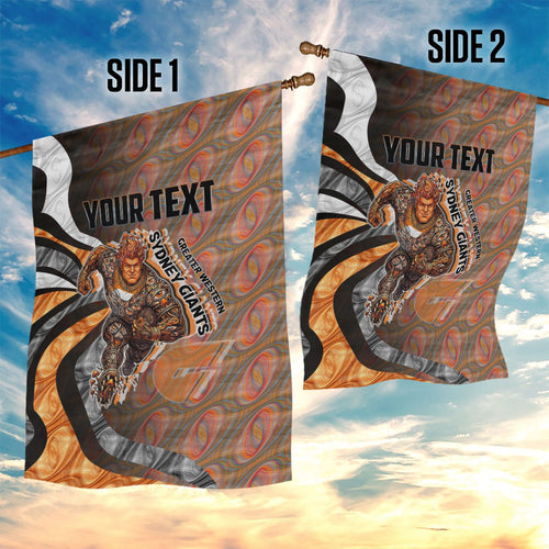 Personalised Greater Western Sydney Giants Garden Flag Trippy Psychedelic Abstract Art Mascot Football Fans