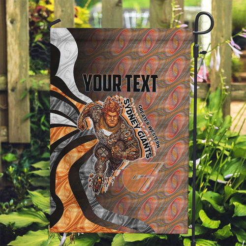 Personalised Greater Western Sydney Giants Garden Flag Trippy Psychedelic Abstract Art Mascot Football Fans