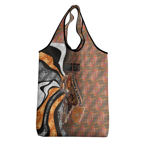 Personalised Greater Western Sydney Giants Grocery Bag Trippy Psychedelic Abstract Art Mascot Football Fans