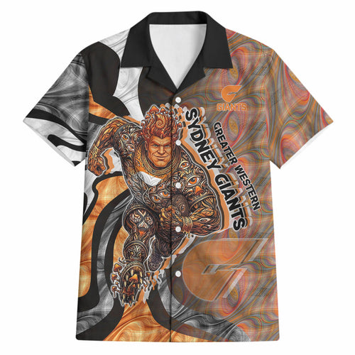 Personalised Greater Western Sydney Giants Hawaiian Shirt Trippy Psychedelic Abstract Art Mascot Football Fans