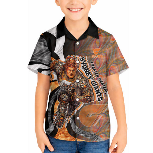 Personalised Greater Western Sydney Giants Hawaiian Shirt Trippy Psychedelic Abstract Art Mascot Football Fans
