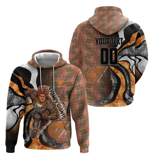 Personalised Greater Western Sydney Giants Hoodie Trippy Psychedelic Abstract Art Mascot Football Fans
