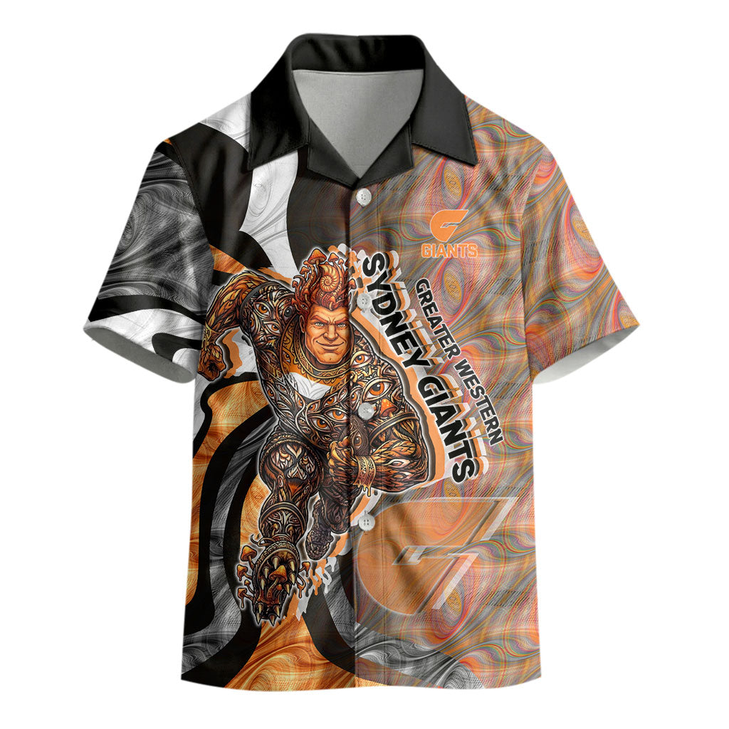 Personalised Greater Western Sydney Giants Kid Hawaiian Shirt Trippy Psychedelic Abstract Art Mascot Football Fans