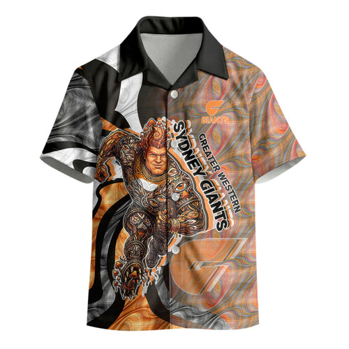 Personalised Greater Western Sydney Giants Kid Hawaiian Shirt Trippy Psychedelic Abstract Art Mascot Football Fans