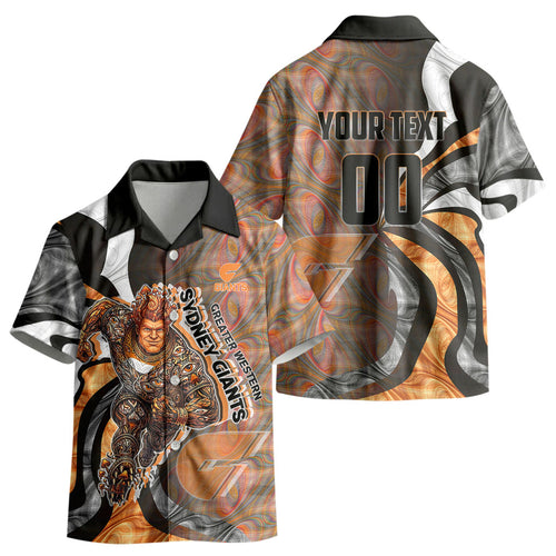 Personalised Greater Western Sydney Giants Kid Hawaiian Shirt Trippy Psychedelic Abstract Art Mascot Football Fans