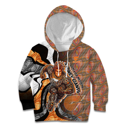 Personalised Greater Western Sydney Giants Kid Hoodie Trippy Psychedelic Abstract Art Mascot Football Fans