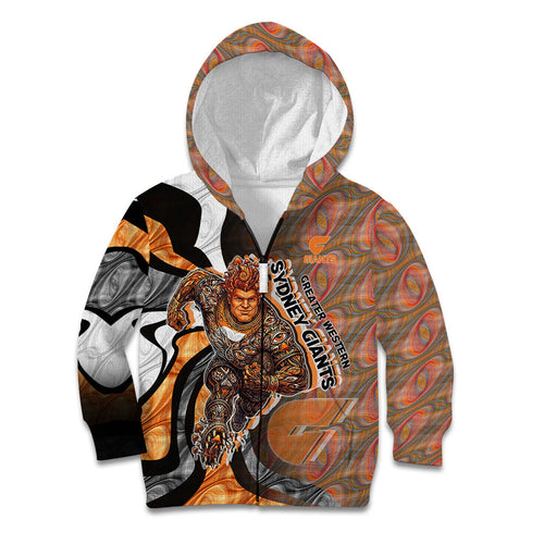Personalised Greater Western Sydney Giants Kid Hoodie Trippy Psychedelic Abstract Art Mascot Football Fans