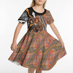 Personalised Greater Western Sydney Giants Kid Short Sleeve Dress Trippy Psychedelic Abstract Art Mascot Football Fans