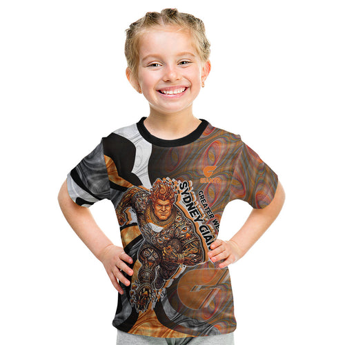 Personalised Greater Western Sydney Giants Kid T Shirt Trippy Psychedelic Abstract Art Mascot Football Fans