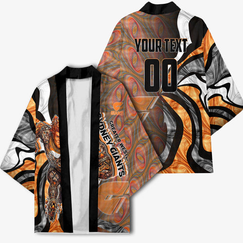 Personalised Greater Western Sydney Giants Kimono Trippy Psychedelic Abstract Art Mascot Football Fans