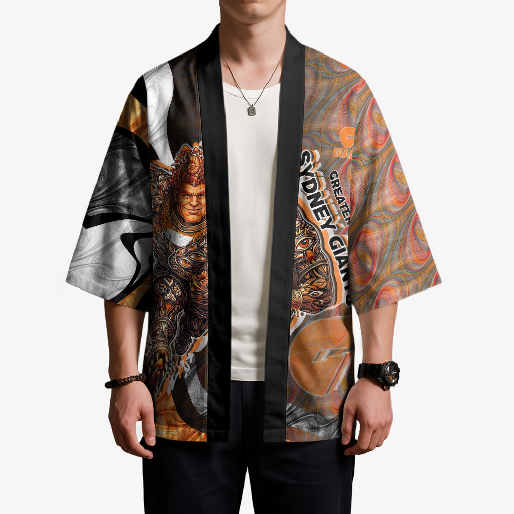Personalised Greater Western Sydney Giants Kimono Trippy Psychedelic Abstract Art Mascot Football Fans