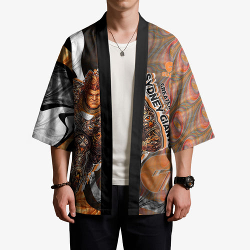 Personalised Greater Western Sydney Giants Kimono Trippy Psychedelic Abstract Art Mascot Football Fans