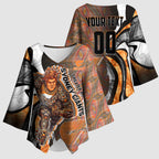Personalised Greater Western Sydney Giants Kimono Sleeve Blouse Trippy Psychedelic Abstract Art Mascot Football Fans