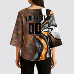 Personalised Greater Western Sydney Giants Kimono Sleeve Blouse Trippy Psychedelic Abstract Art Mascot Football Fans