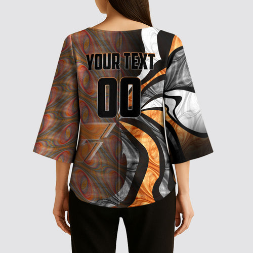 Personalised Greater Western Sydney Giants Kimono Sleeve Blouse Trippy Psychedelic Abstract Art Mascot Football Fans
