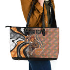 Personalised Greater Western Sydney Giants Leather Tote Bag Trippy Psychedelic Abstract Art Mascot Football Fans