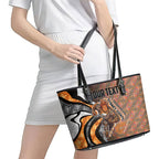 Personalised Greater Western Sydney Giants Leather Tote Bag Trippy Psychedelic Abstract Art Mascot Football Fans