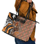 Personalised Greater Western Sydney Giants Leather Tote Bag Trippy Psychedelic Abstract Art Mascot Football Fans