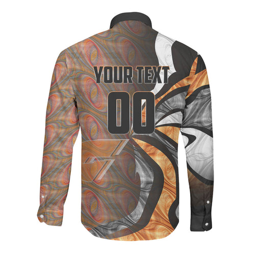 Personalised Greater Western Sydney Giants Long Sleeve Button Shirt Trippy Psychedelic Abstract Art Mascot Football Fans
