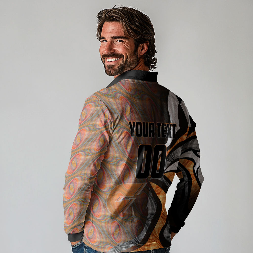 Personalised Greater Western Sydney Giants Long Sleeve Polo Shirt Trippy Psychedelic Abstract Art Mascot Football Fans