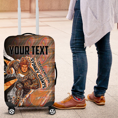 Personalised Greater Western Sydney Giants Luggage Cover Trippy Psychedelic Abstract Art Mascot Football Fans