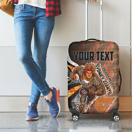 Personalised Greater Western Sydney Giants Luggage Cover Trippy Psychedelic Abstract Art Mascot Football Fans