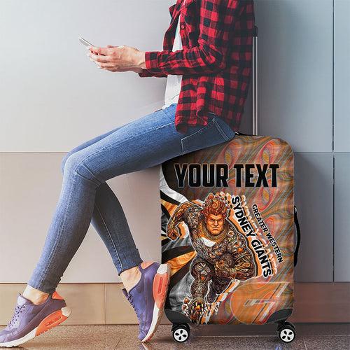 Personalised Greater Western Sydney Giants Luggage Cover Trippy Psychedelic Abstract Art Mascot Football Fans