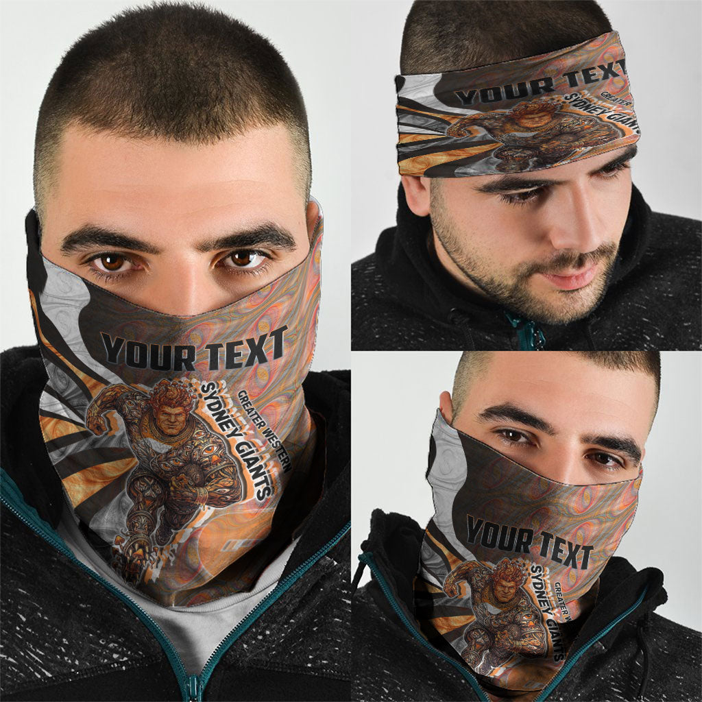 Personalised Greater Western Sydney Giants Neck Gaiter Trippy Psychedelic Abstract Art Mascot Football Fans