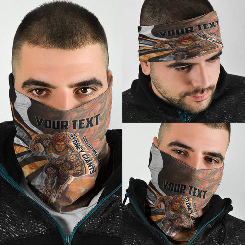 Personalised Greater Western Sydney Giants Neck Gaiter Trippy Psychedelic Abstract Art Mascot Football Fans