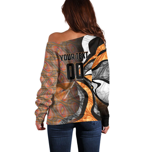 Personalised Greater Western Sydney Giants Off Shoulder Sweater Trippy Psychedelic Abstract Art Mascot Football Fans