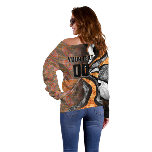 Personalised Greater Western Sydney Giants Off Shoulder Sweater Trippy Psychedelic Abstract Art Mascot Football Fans