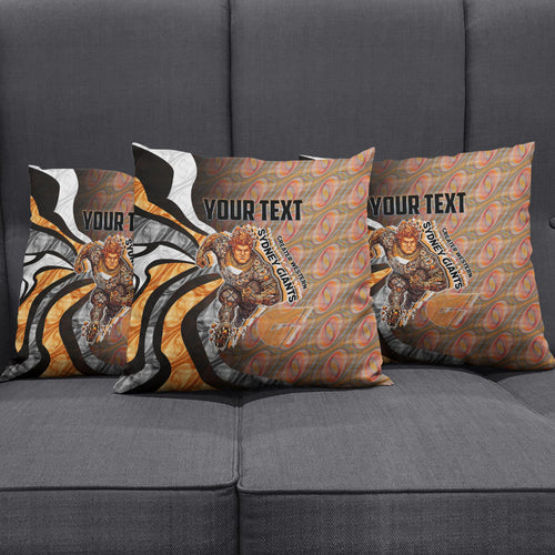 Personalised Greater Western Sydney Giants Pillow Cover Trippy Psychedelic Abstract Art Mascot Football Fans