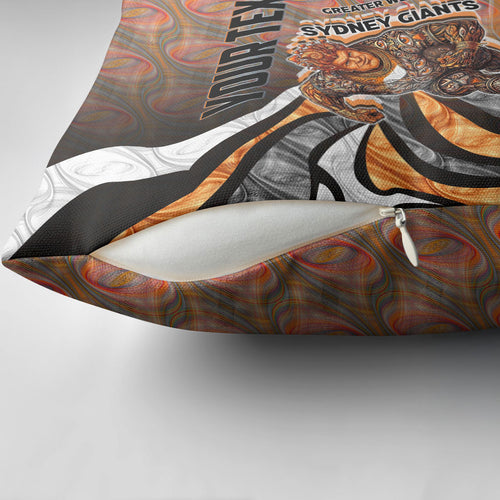 Personalised Greater Western Sydney Giants Pillow Cover Trippy Psychedelic Abstract Art Mascot Football Fans