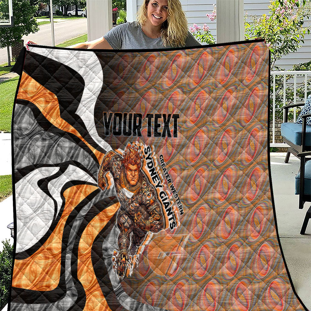 Personalised Greater Western Sydney Giants Quilt Trippy Psychedelic Abstract Art Mascot Football Fans