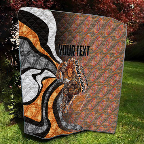 Personalised Greater Western Sydney Giants Quilt Trippy Psychedelic Abstract Art Mascot Football Fans