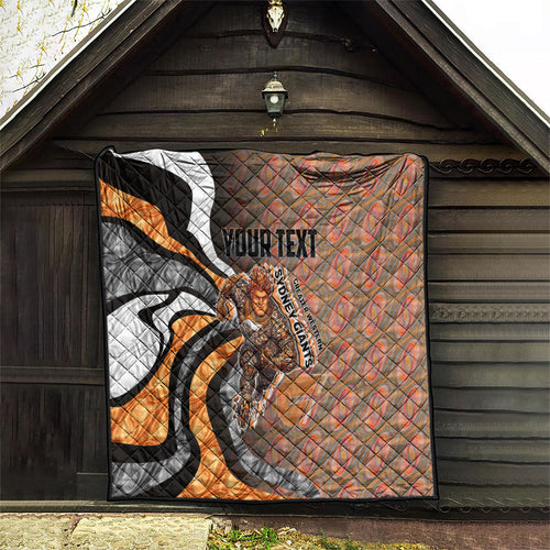 Personalised Greater Western Sydney Giants Quilt Trippy Psychedelic Abstract Art Mascot Football Fans