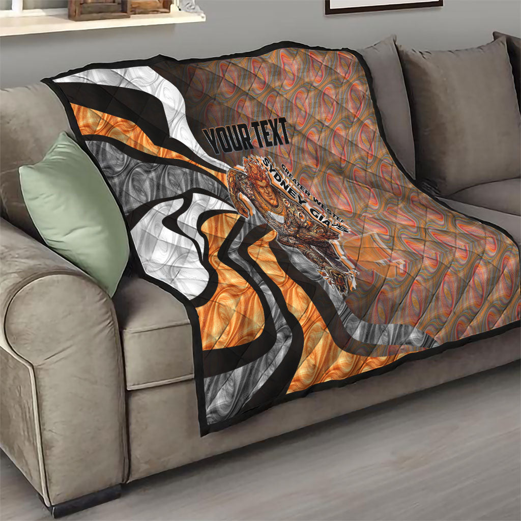 Personalised Greater Western Sydney Giants Quilt Trippy Psychedelic Abstract Art Mascot Football Fans