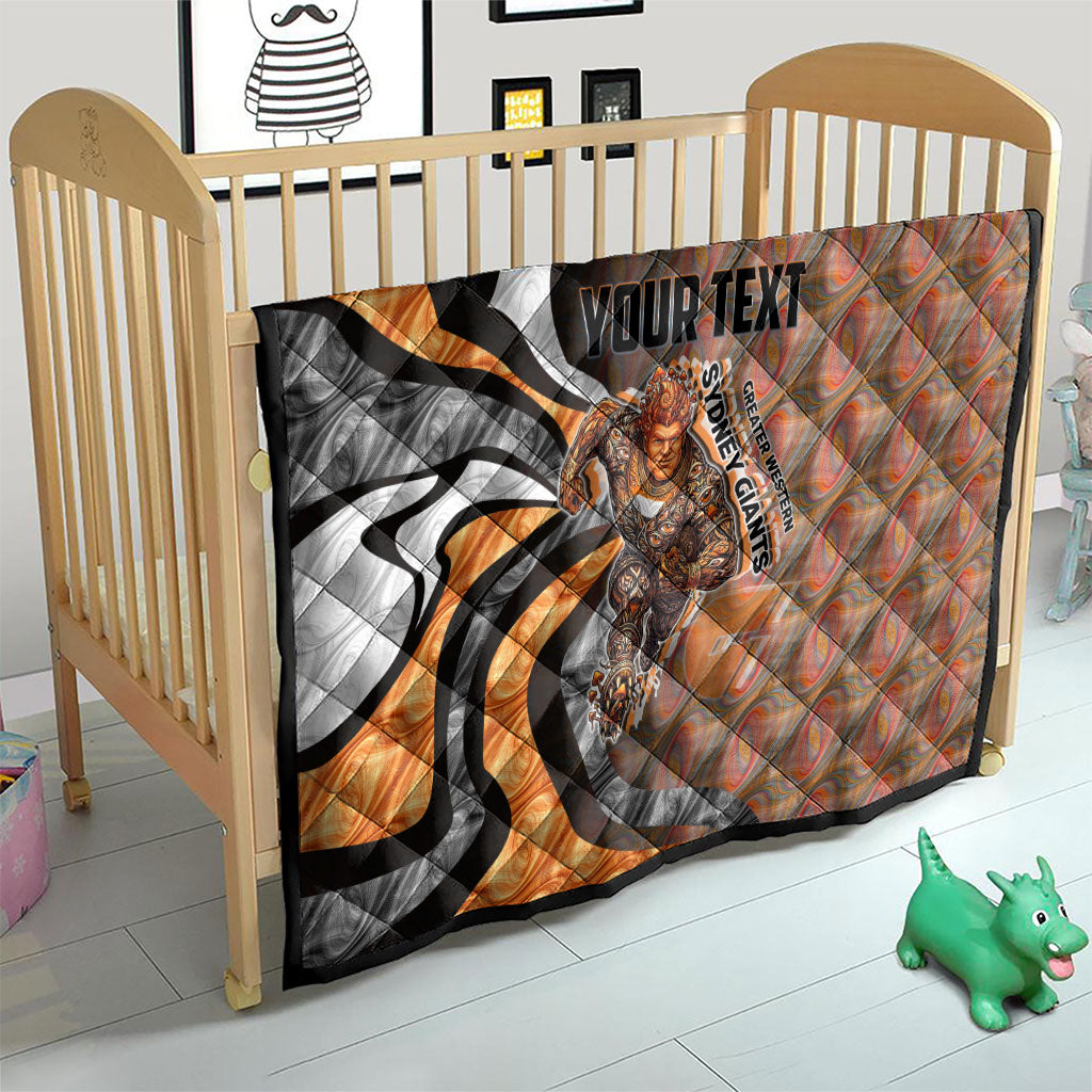 Personalised Greater Western Sydney Giants Quilt Trippy Psychedelic Abstract Art Mascot Football Fans