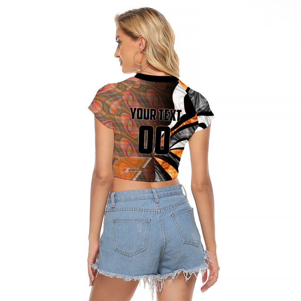 Personalised Greater Western Sydney Giants Raglan Cropped T Shirt Trippy Psychedelic Abstract Art Mascot Football Fans