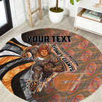Personalised Greater Western Sydney Giants Round Carpet Trippy Psychedelic Abstract Art Mascot Football Fans