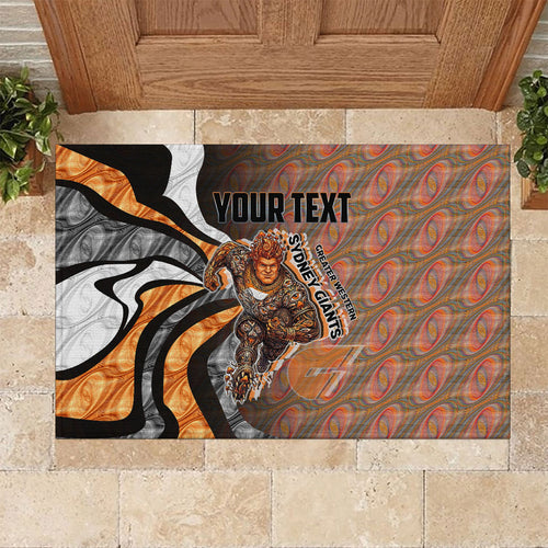 Personalised Greater Western Sydney Giants Rubber Doormat Trippy Psychedelic Abstract Art Mascot Football Fans