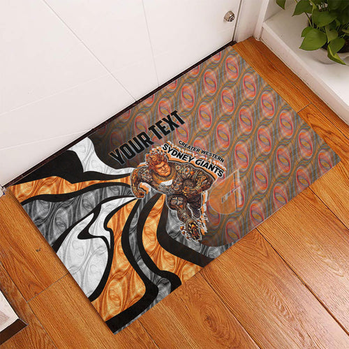 Personalised Greater Western Sydney Giants Rubber Doormat Trippy Psychedelic Abstract Art Mascot Football Fans