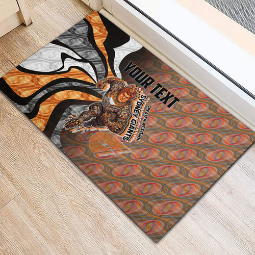 Personalised Greater Western Sydney Giants Rubber Doormat Trippy Psychedelic Abstract Art Mascot Football Fans