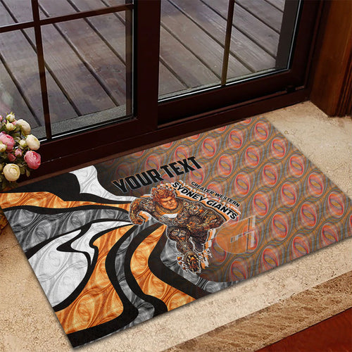 Personalised Greater Western Sydney Giants Rubber Doormat Trippy Psychedelic Abstract Art Mascot Football Fans
