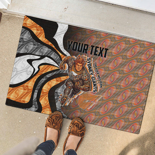 Personalised Greater Western Sydney Giants Rubber Doormat Trippy Psychedelic Abstract Art Mascot Football Fans