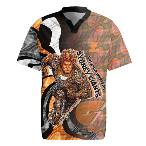 Personalised Greater Western Sydney Giants Rugby Jersey Trippy Psychedelic Abstract Art Mascot Football Fans